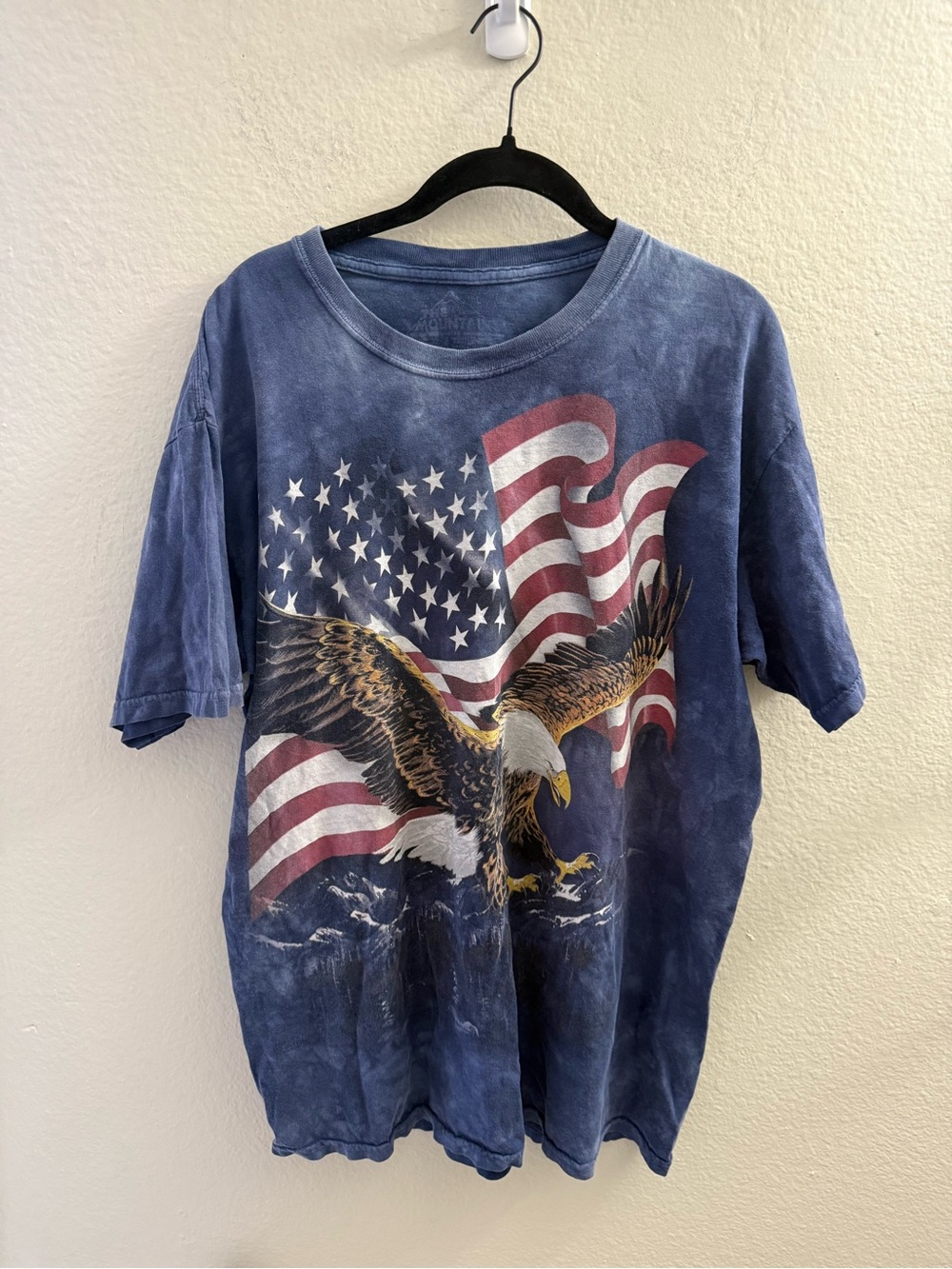 The Mountain Blue Eagle & American Flag Short-Sleeve Graphic Tee USA Oversized